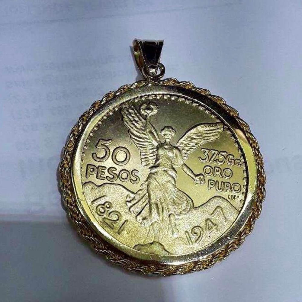 14K Yellow Gold 50 Mexican Pesos Centenario Coin